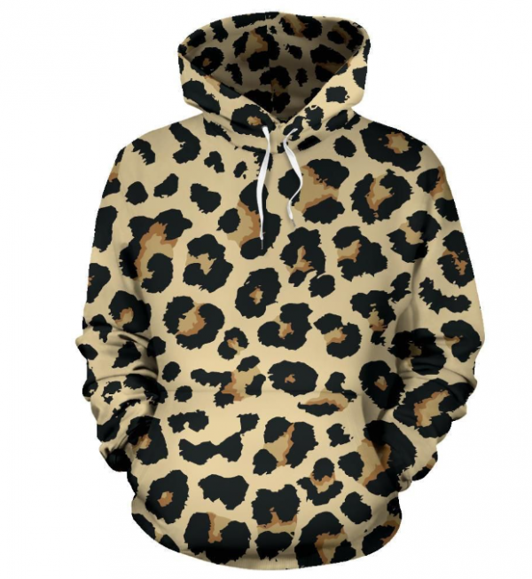 Hoodie dengan cetakan animal print yang funky